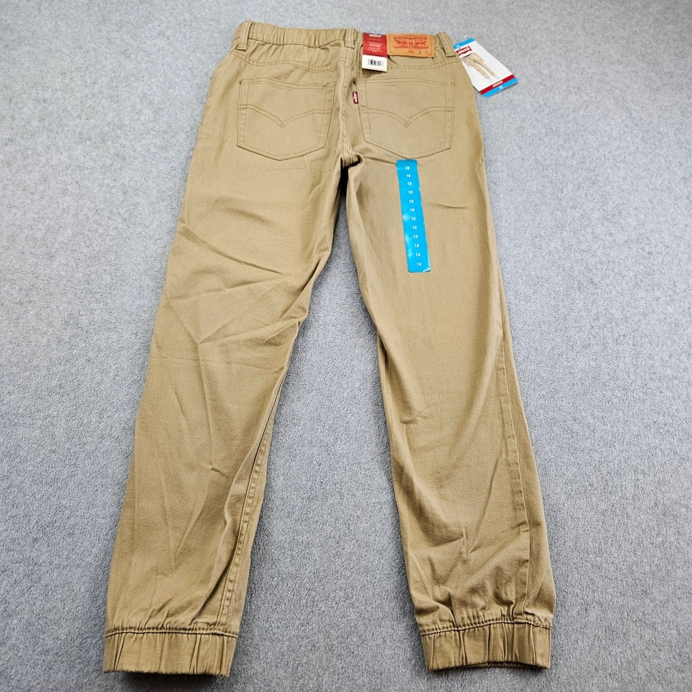 LEVIS Jogger Kids 12 Tan Khaki Twill Elastic Cuff Casual School Classic - Picture 3 of 11